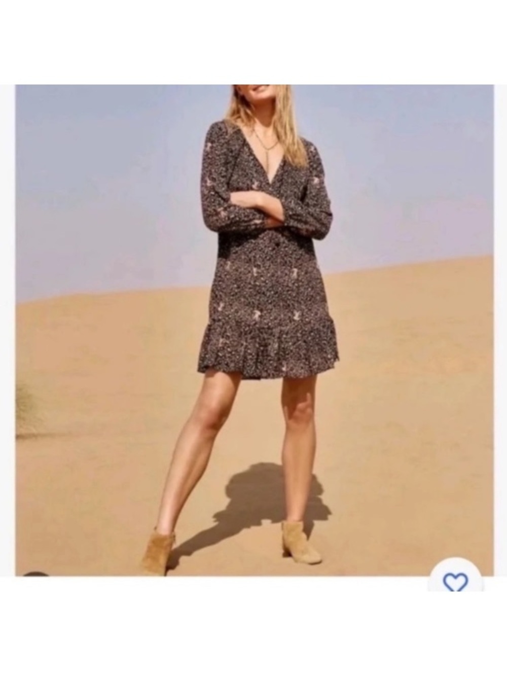 Madewell Tunic Dress Fiesta Paisley Ruffle Silk Coachella